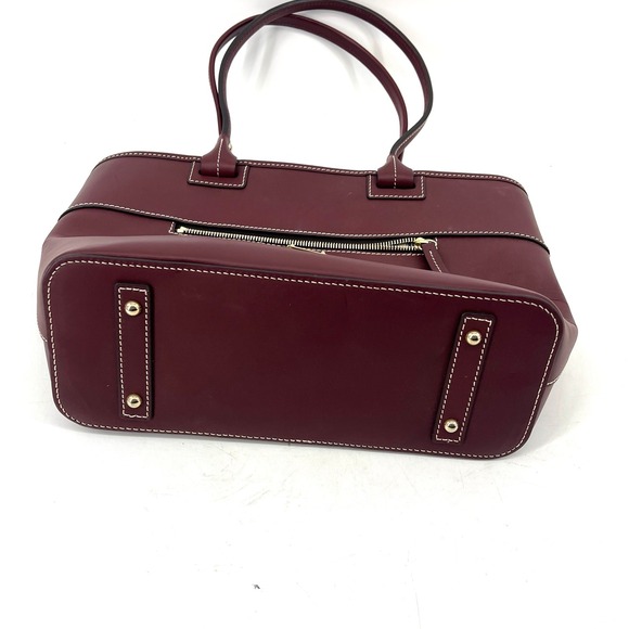Dooney & Bourke NEW Women's Dark Red Leather Shoulder Bucket Bag Rigid Claret